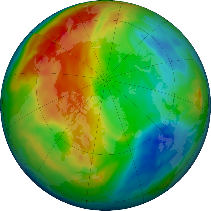 Arctic ozone map for 23 December 2023